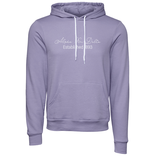 Alpha Xi Delta Embroidered Scripted Name Hooded Sweatshirts