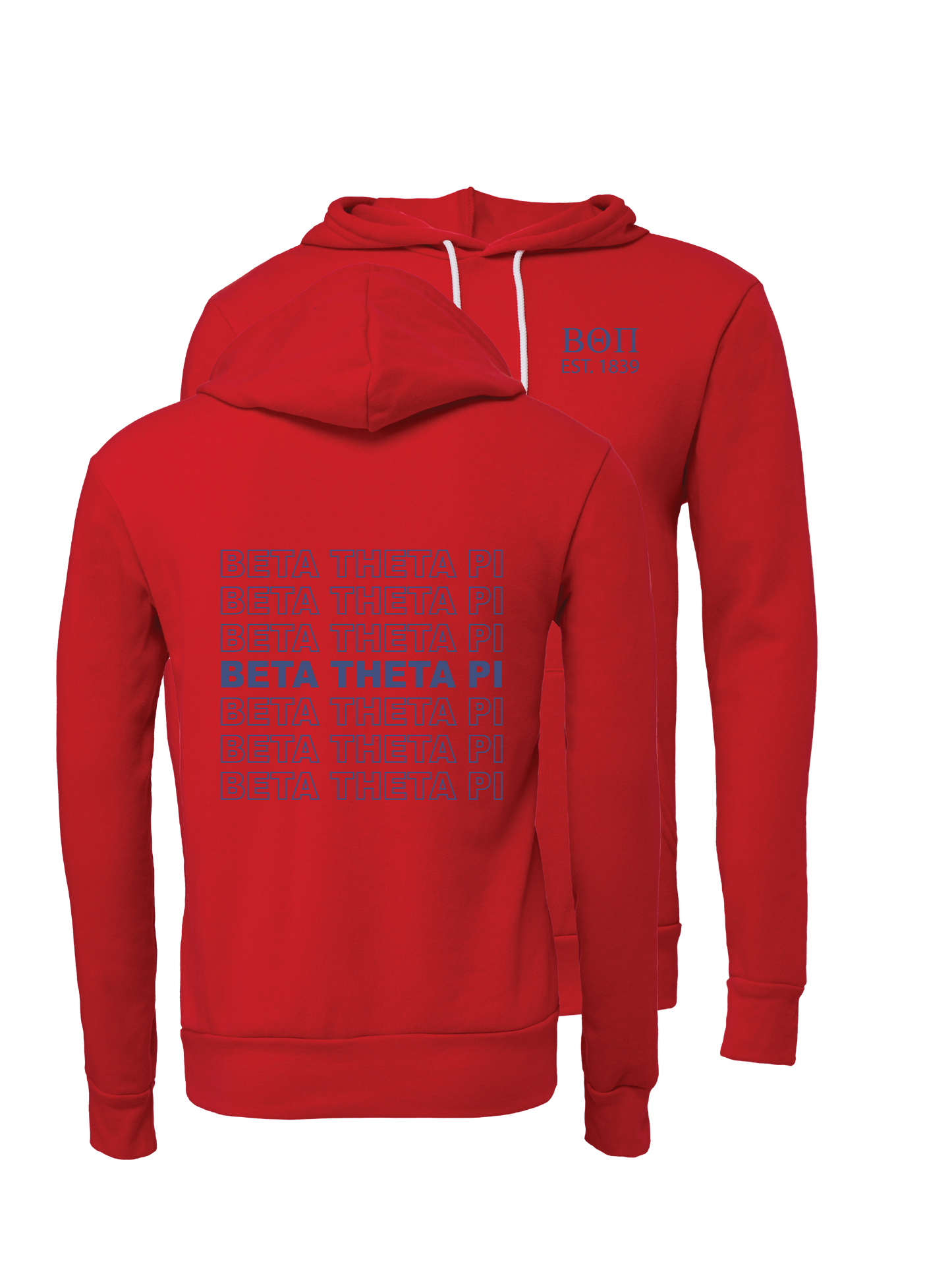 Beta Theta Pi Repeating Name Hooded Sweatshirts