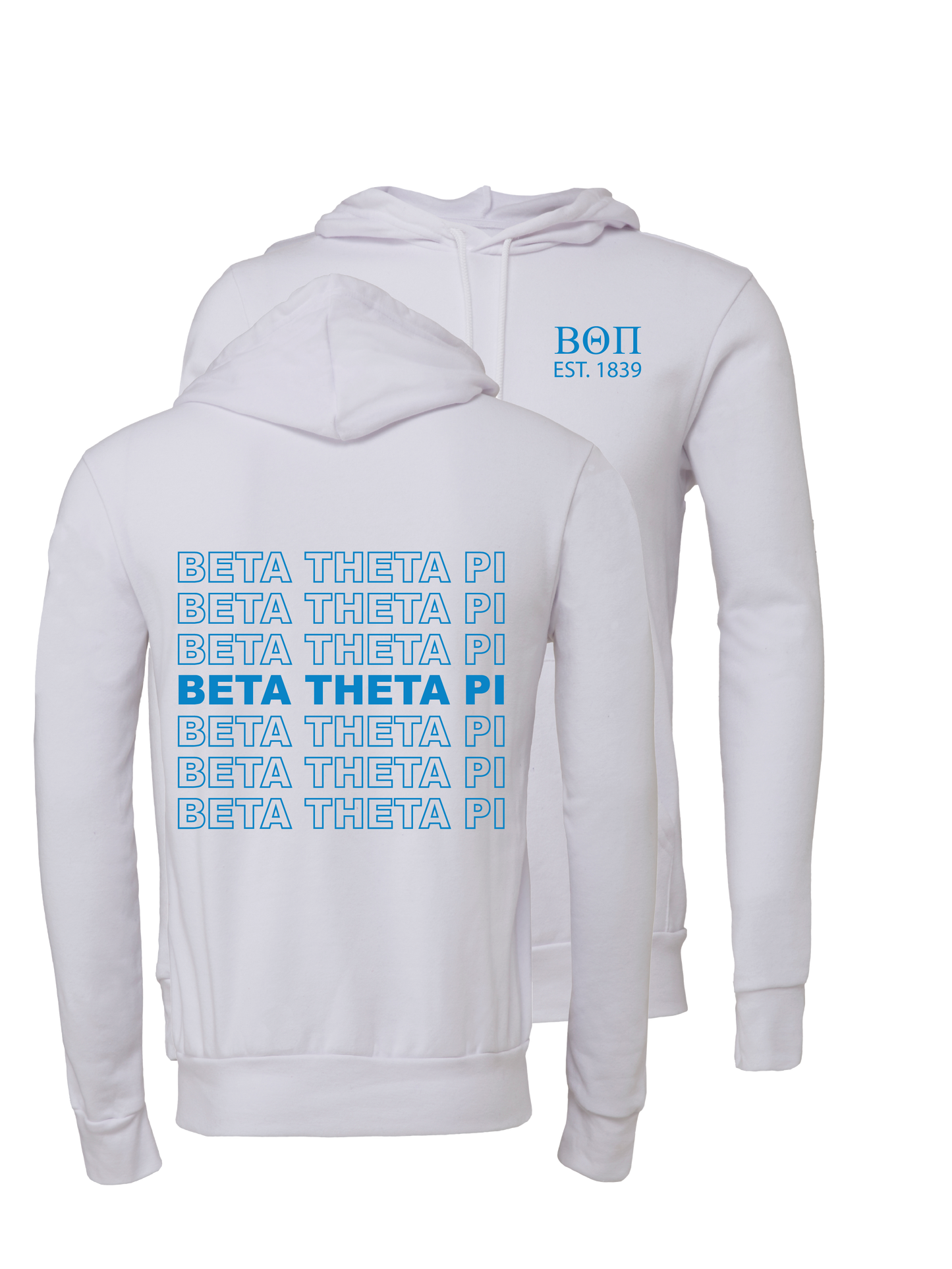 Beta Theta Pi Repeating Name Hooded Sweatshirts