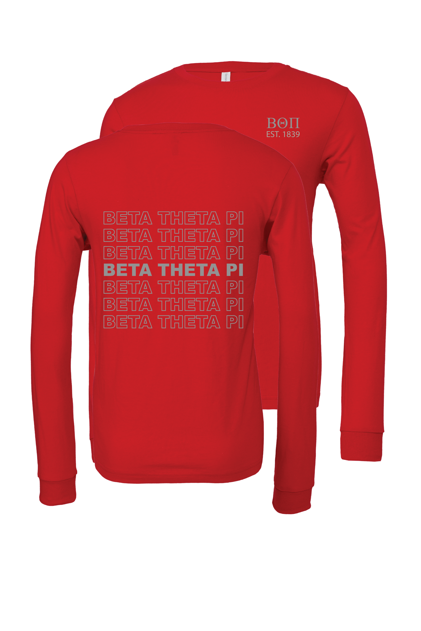 Beta Theta Pi Repeating Name Long Sleeve T-Shirts