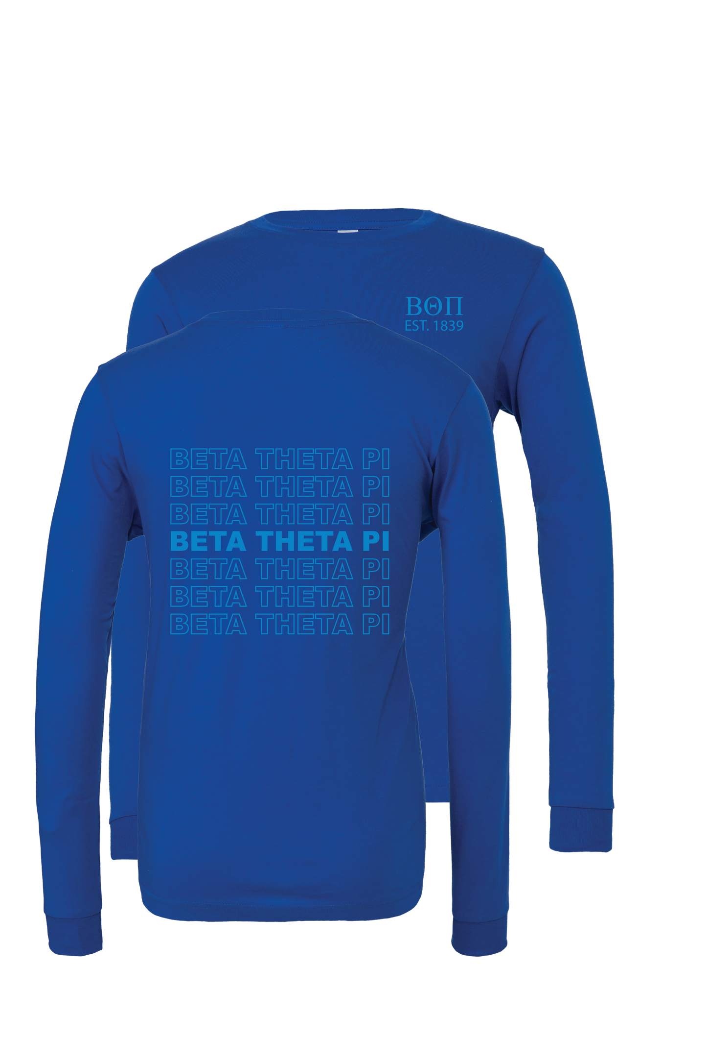 Beta Theta Pi Repeating Name Long Sleeve T-Shirts