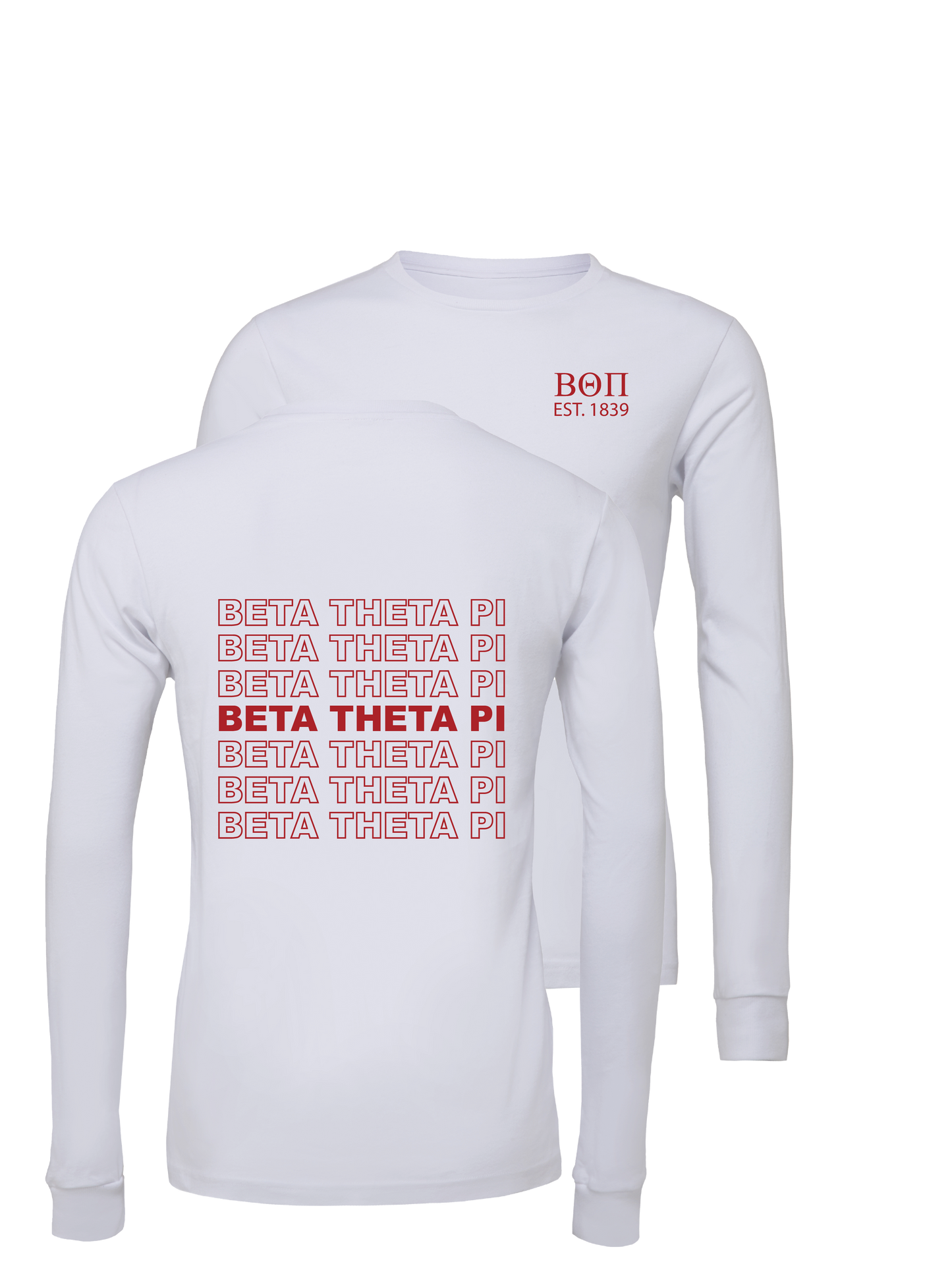 Beta Theta Pi Repeating Name Long Sleeve T-Shirts