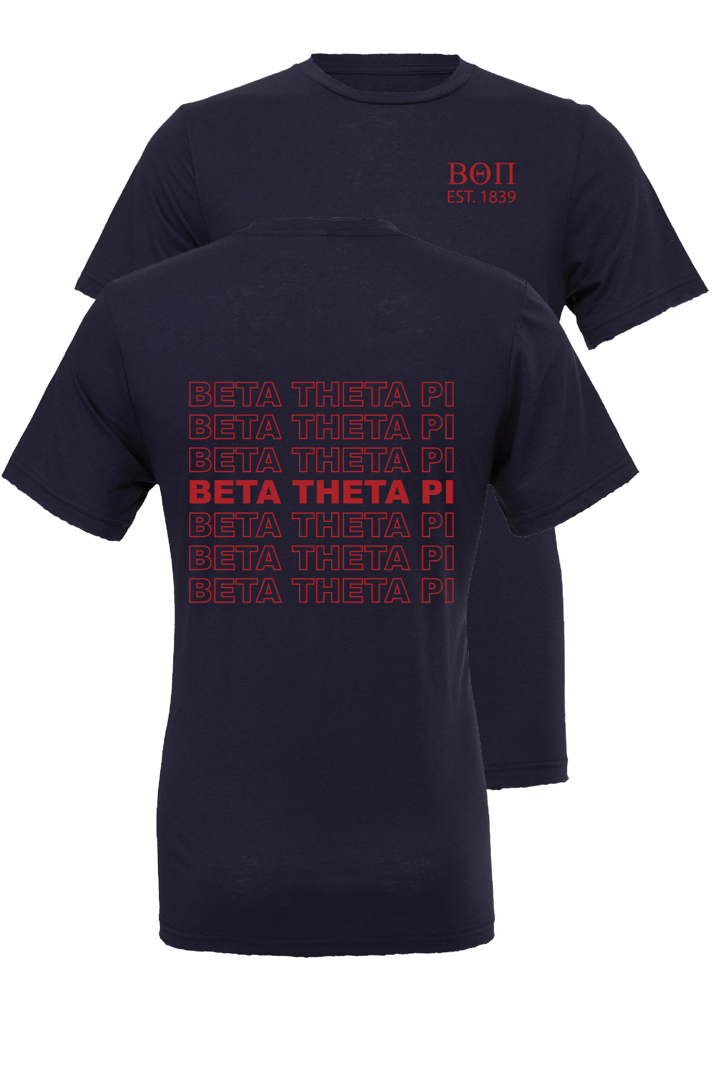 Beta Theta Pi Repeating Name Short Sleeve T-Shirts