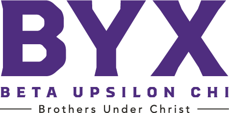 BYX logo with 'Beta Upsilon Chi' and 'Brothers Under Christ' text on a white background