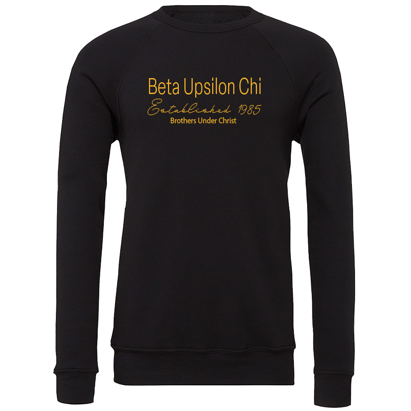 Beta Upsilon Chi Embroidered Printed Name Crewneck Sweatshirts