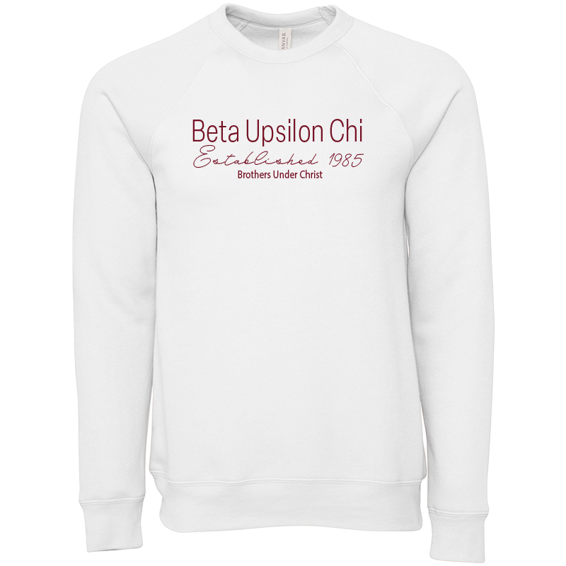 Beta Upsilon Chi Embroidered Printed Name Crewneck Sweatshirts