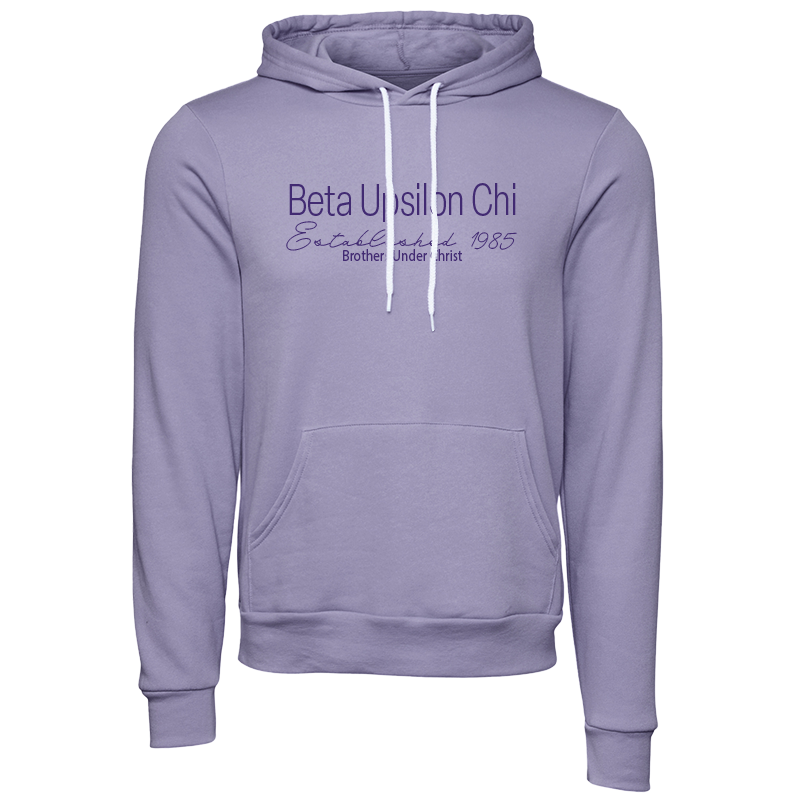 Beta Upsilon Chi Embroidered Printed Name Hooded Sweatshirts