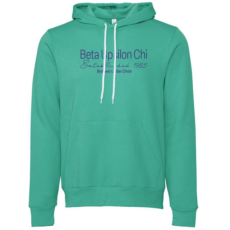 Beta Upsilon Chi Embroidered Printed Name Hooded Sweatshirts