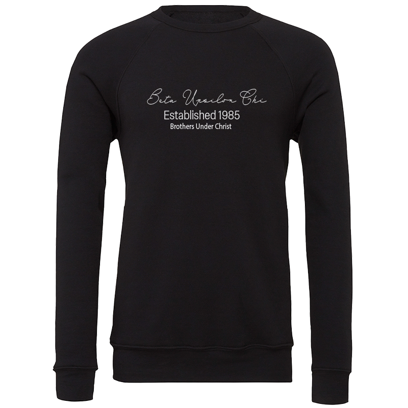 Beta Upsilon Chi Embroidered Scripted Name Crewneck Sweatshirts