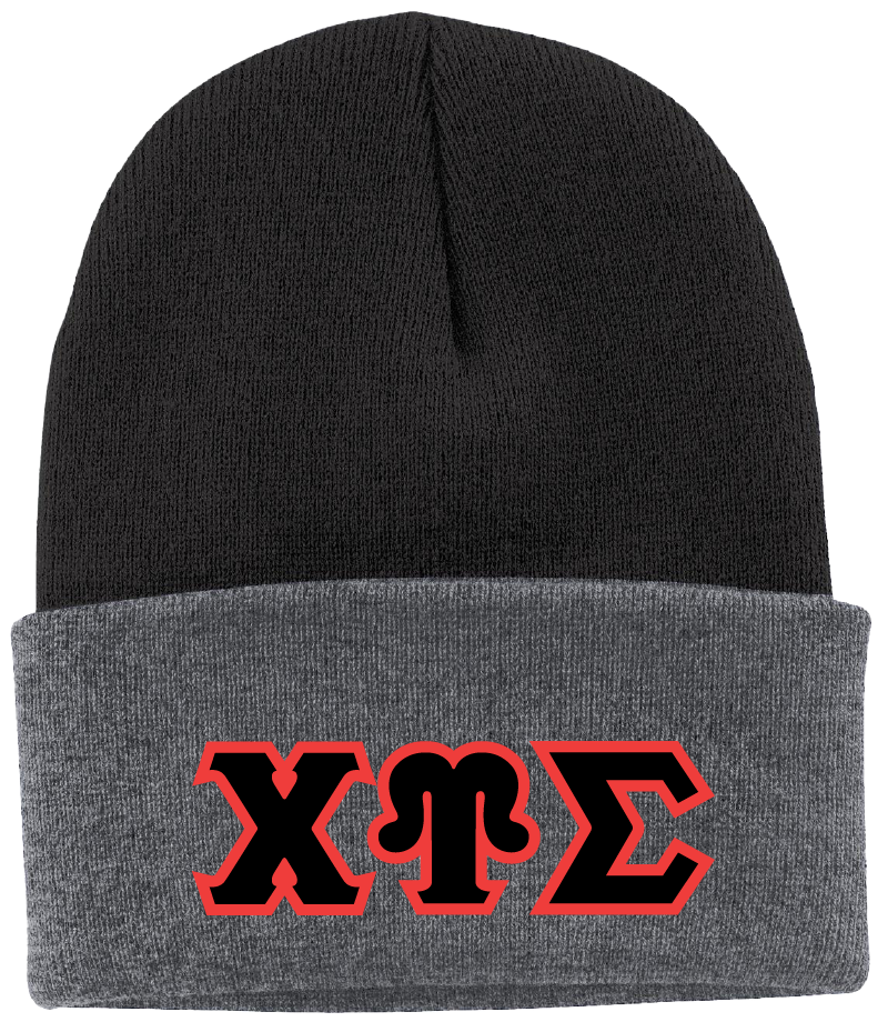 Chi Upsilon Sigma Lettered Beanies