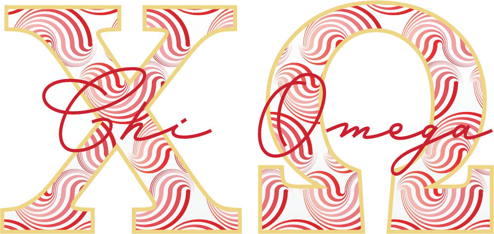 Chi Omega Applique Letters Crewneck Sweatshirt