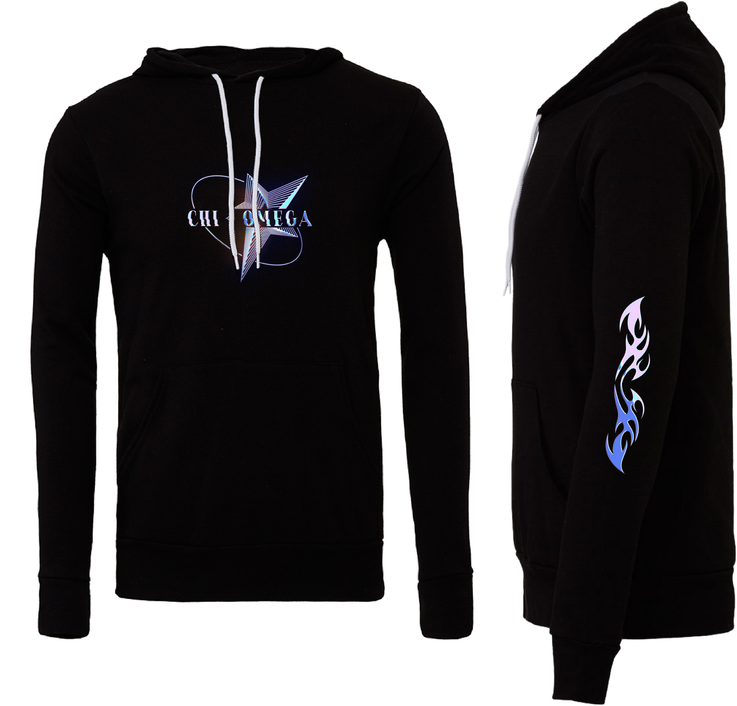 Chi Omega Pink Chrome Graphic Hoodie