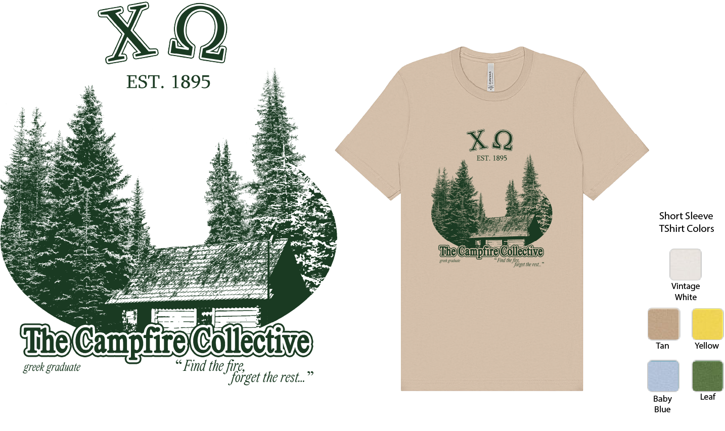 Chi Omega Forest Graphic T-Shirt