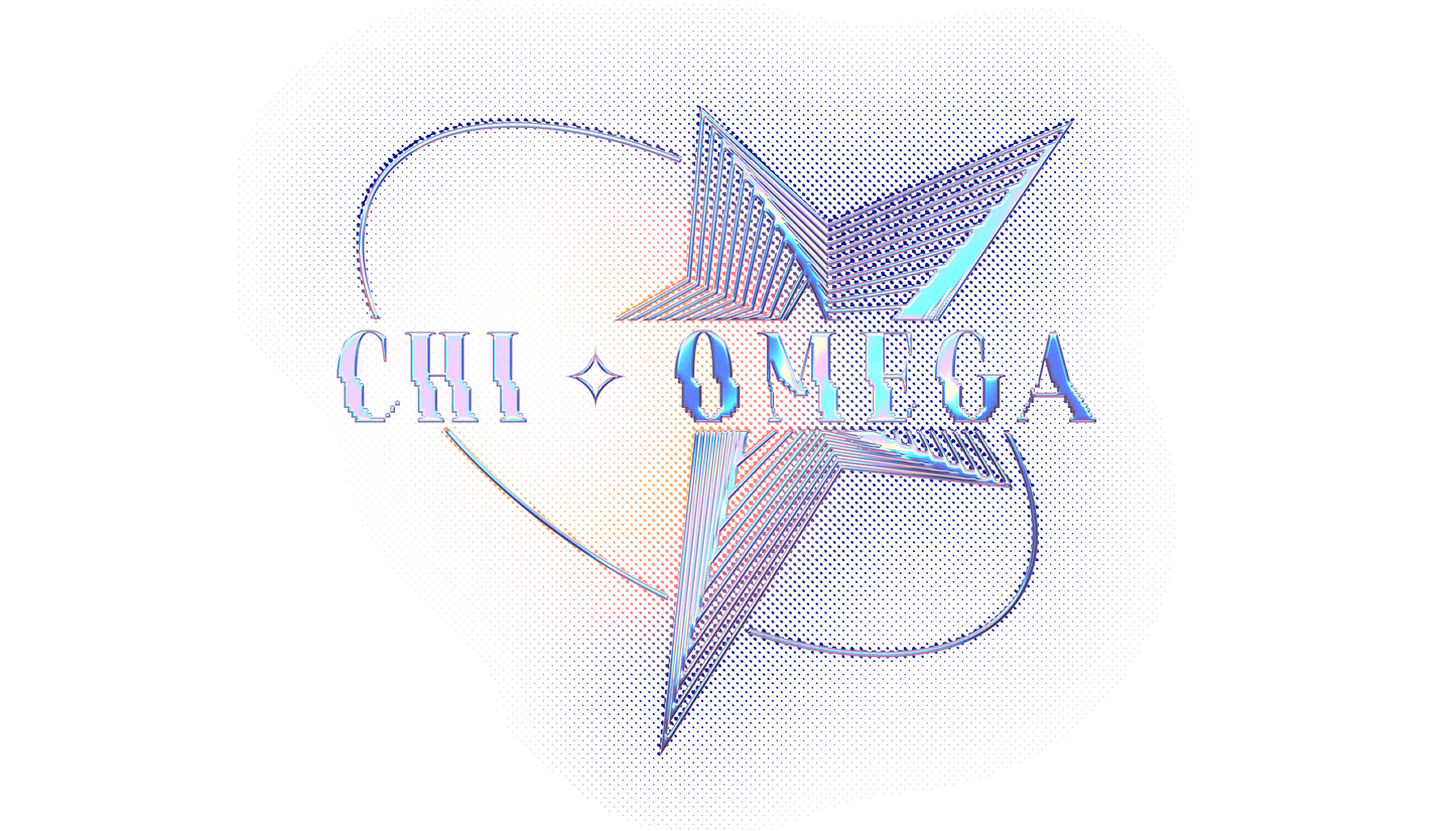 Chi Omega Pink Chrome Graphic Hoodie