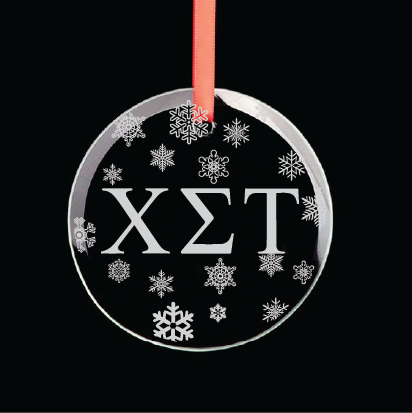 Chi Sigma Tau Round Multi-Snowflake Ornament