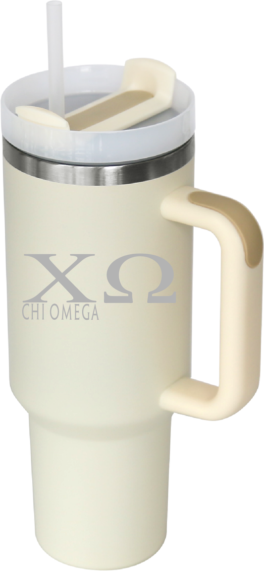 Chi Omega Lettered 40oz Tumblers