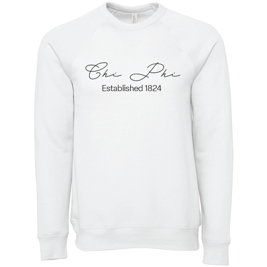 Chi Phi Embroidered Scripted Name Crewneck Sweatshirts