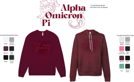 Alpha Omicron Pi Monochromatic Hoodie