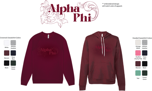 Alpha Phi Monochromatic Hoodie