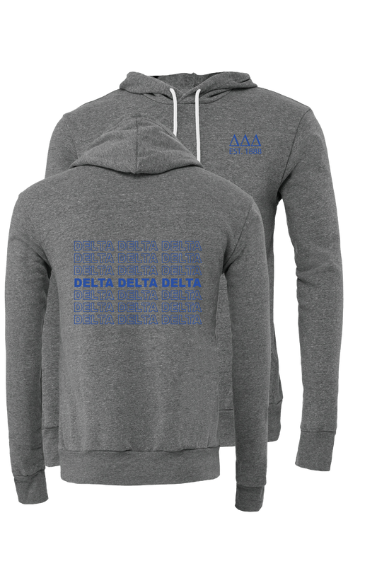 Delta Delta Delta Repeating Name Hooded Sweatshirts