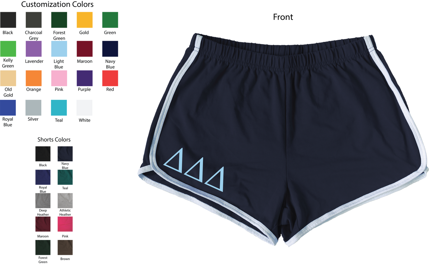 Delta Delta Delta Lettered Women's Shorts
