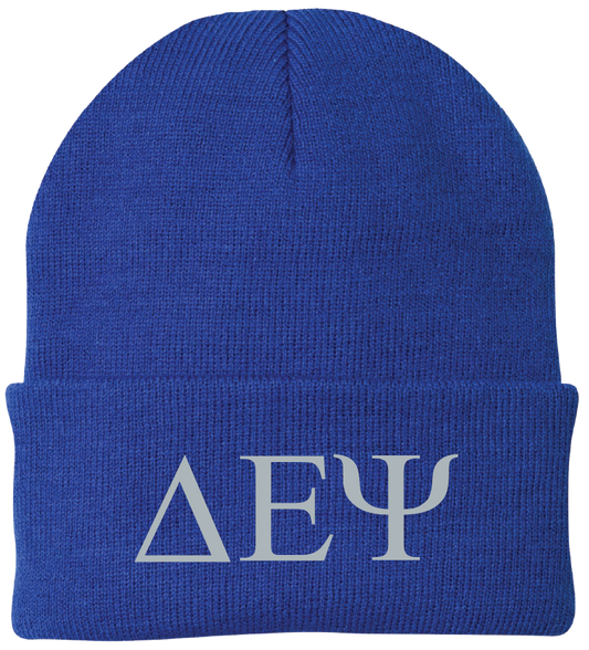 Delta Epsilon Psi Lettered Beanies