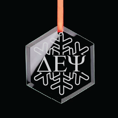 Delta Epsilon Psi Hexagon Single-Snowflake Ornament