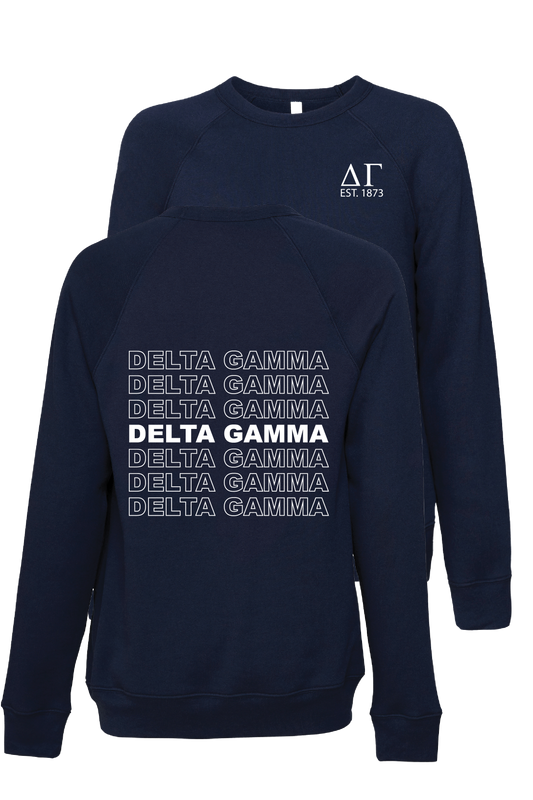 Delta Gamma Repeating Name Crewneck Sweatshirts