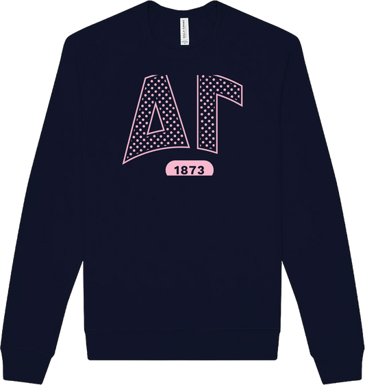 Delta Gamma Varsity Polka Dot Crewneck