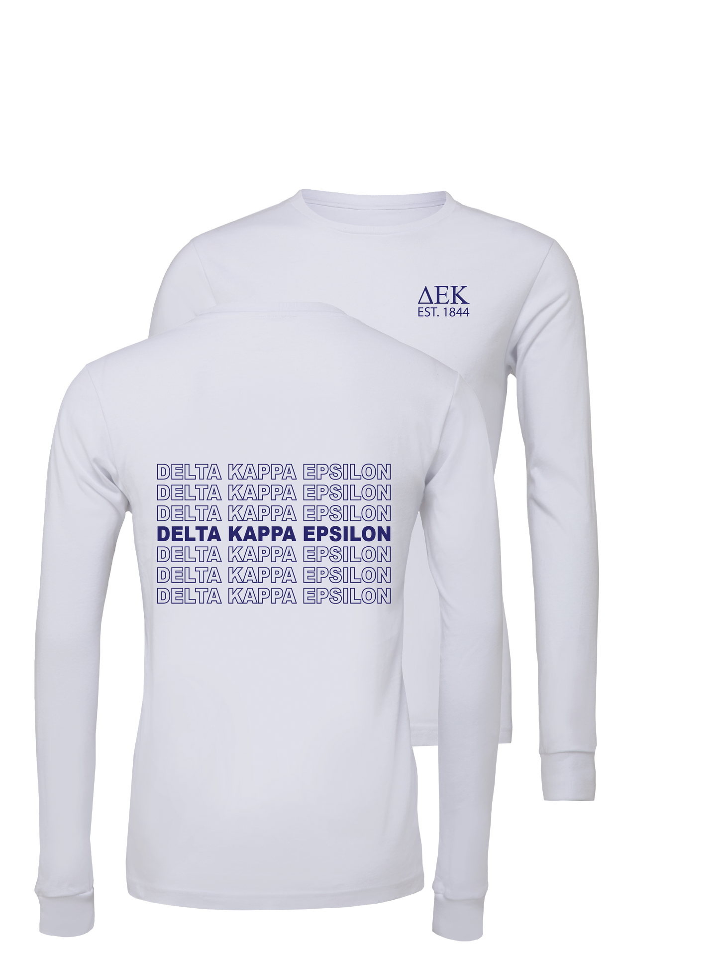 Delta Kappa Epsilon Repeating Name Long Sleeve T-Shirts