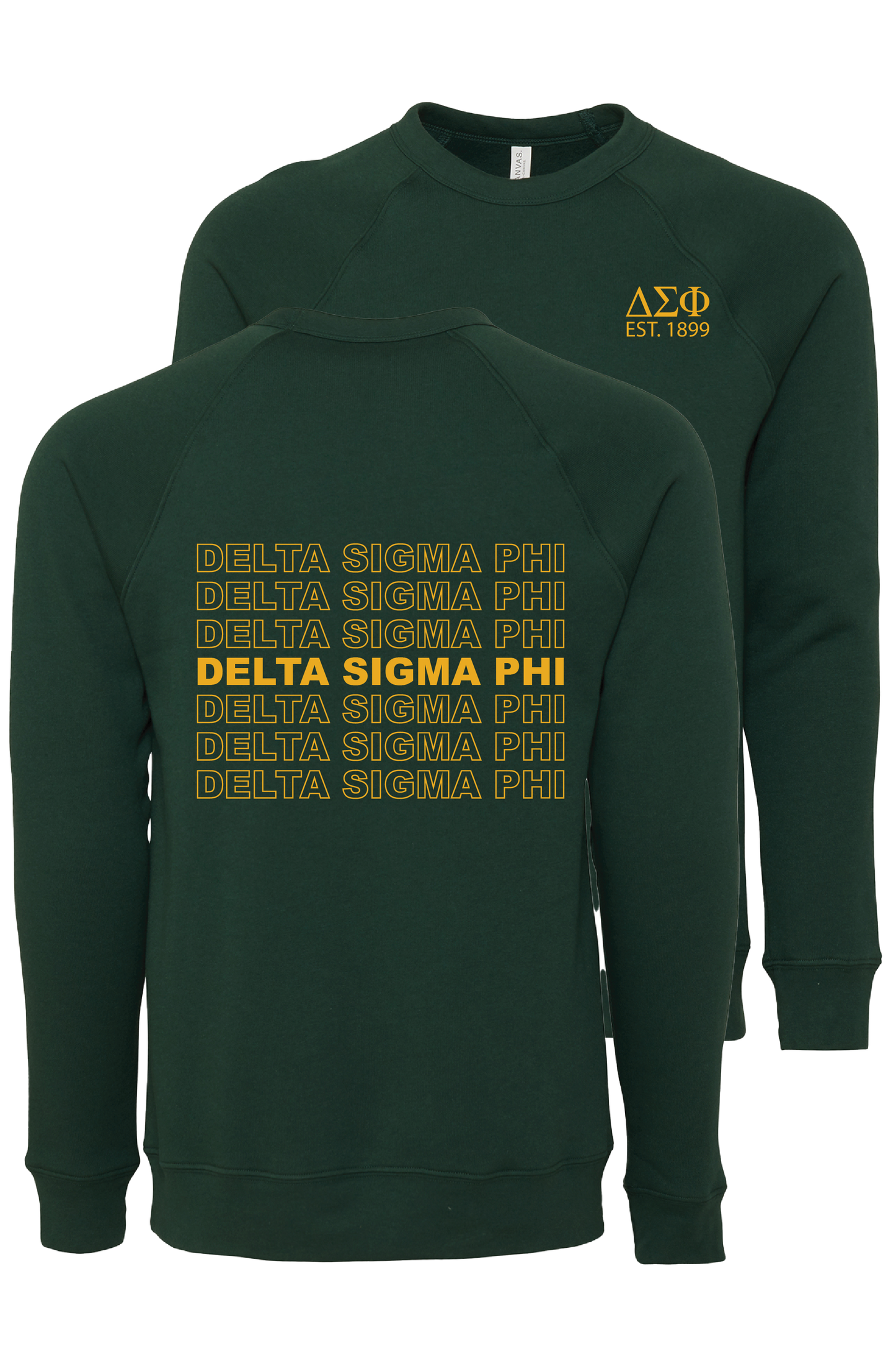 Delta Sigma Phi Repeating Name Crewneck Sweatshirts