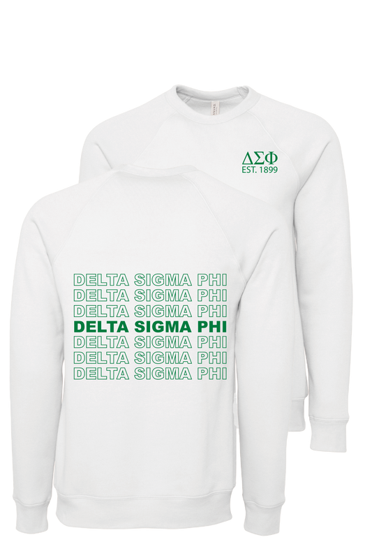 Delta Sigma Phi Repeating Name Crewneck Sweatshirts