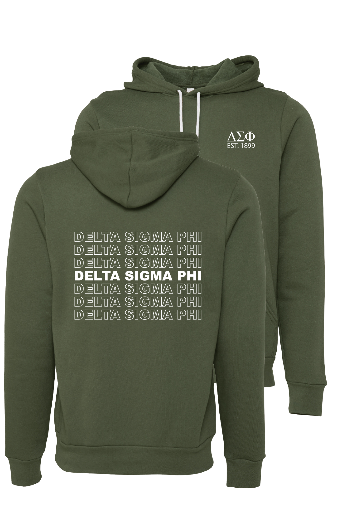 Delta Sigma Phi Repeating Name Hooded Sweatshirts