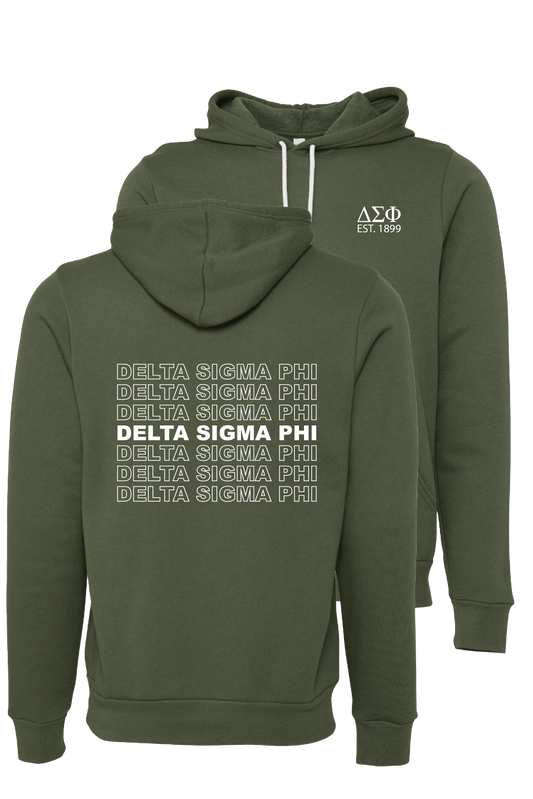 Delta Sigma Phi Repeating Name Hooded Sweatshirts