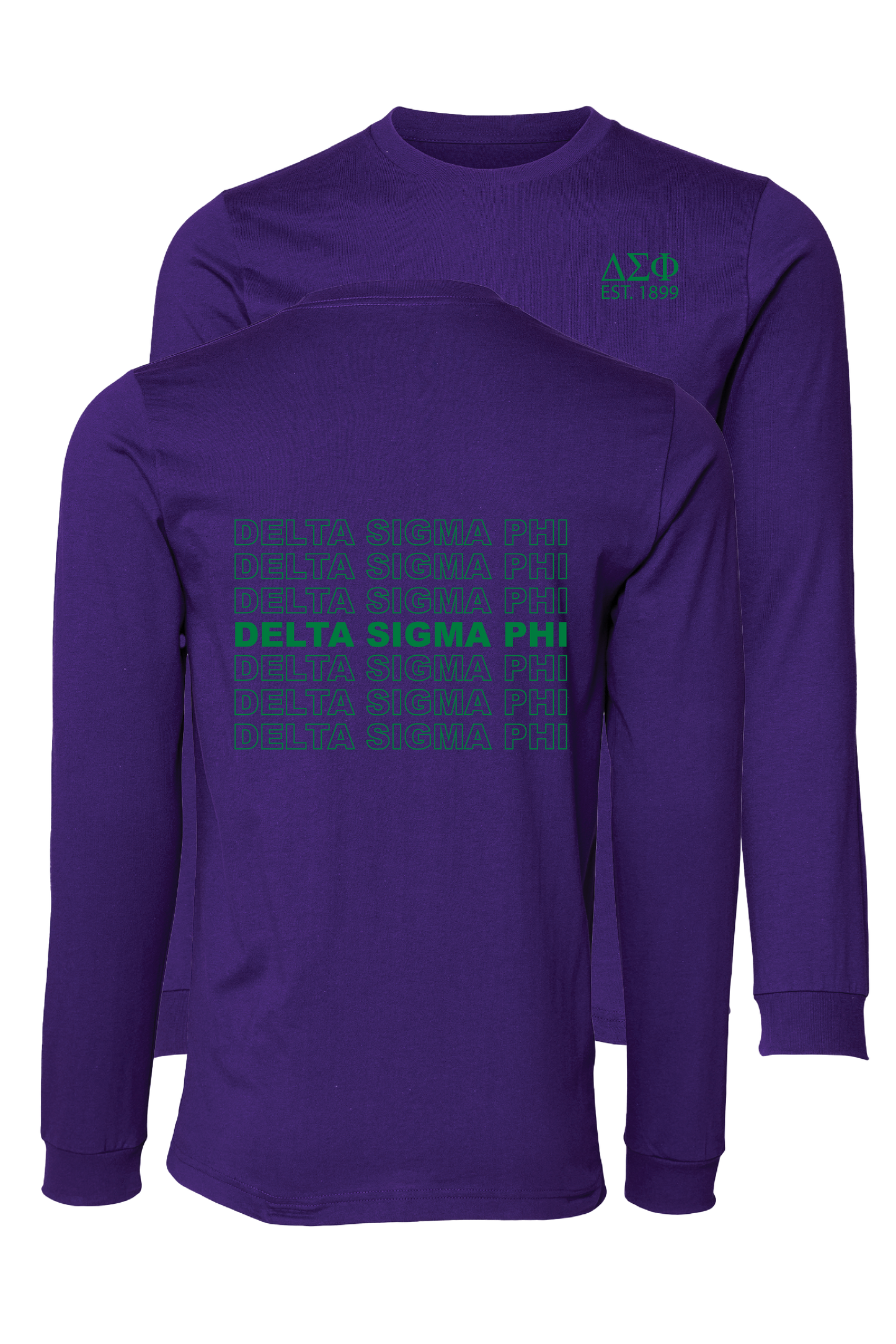 Delta Sigma Phi Repeating Name Long Sleeve T-Shirts