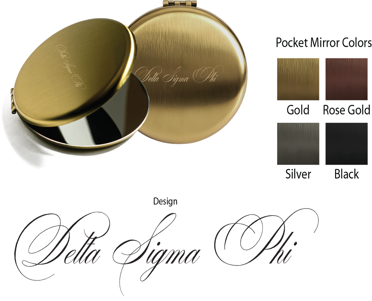 Delta Sigma Phi Script Pocket Mirrors