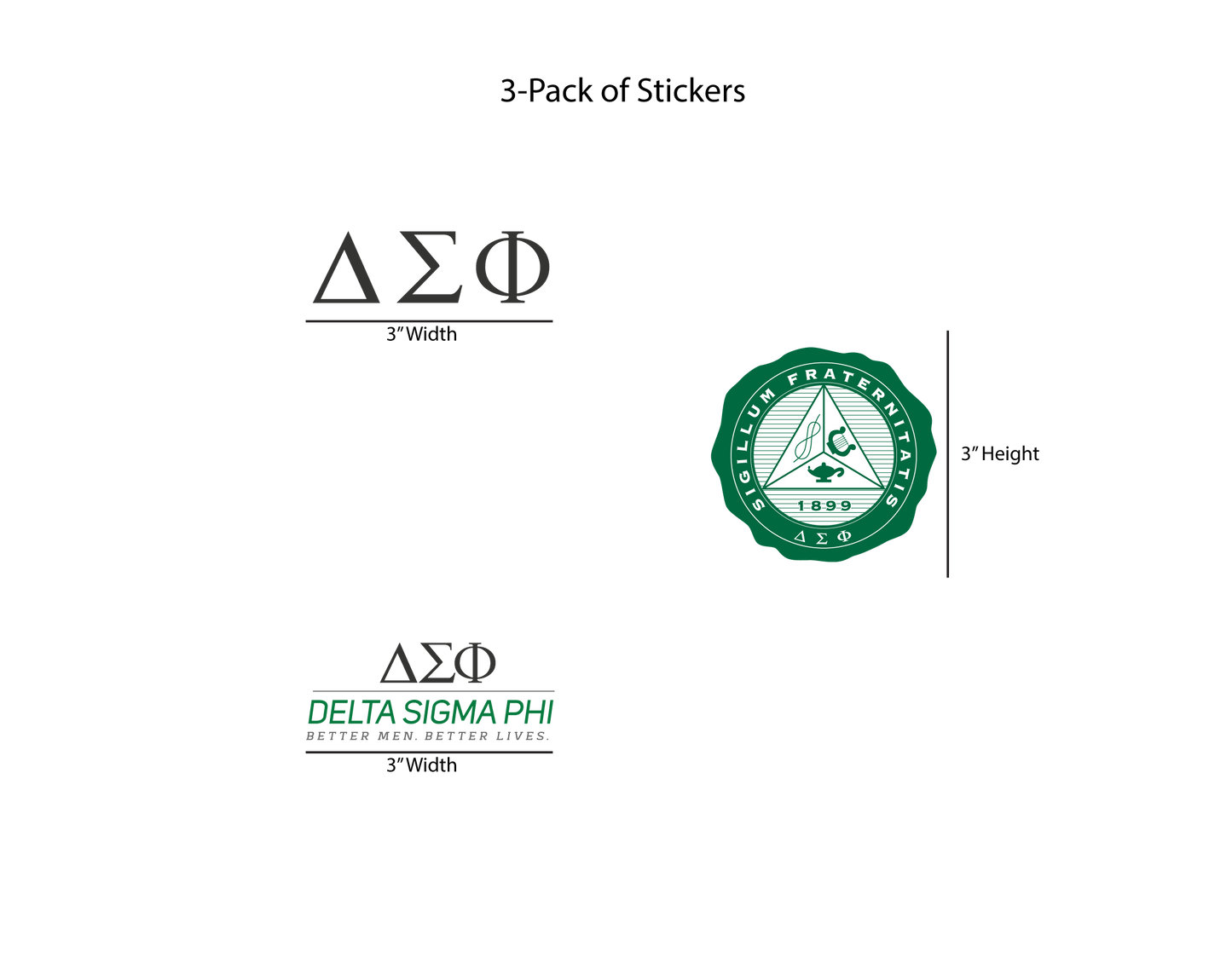 Delta Sigma Phi Permanent Stickers
