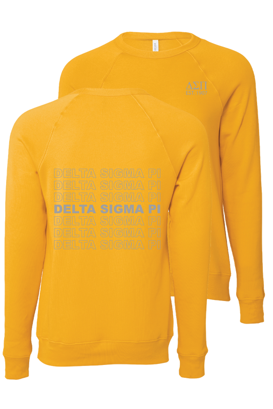Delta Sigma Pi Repeating Name Crewneck Sweatshirts