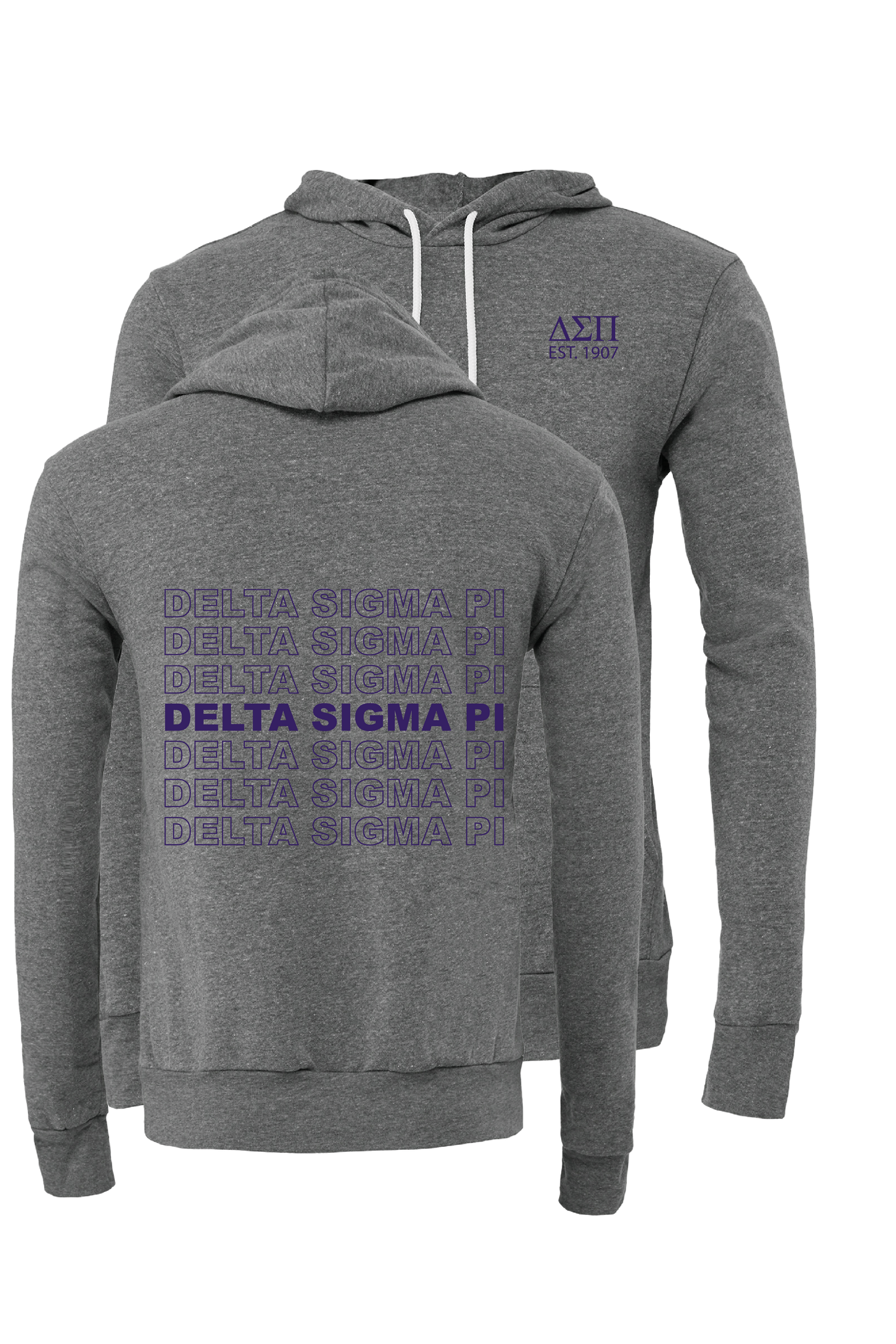 Delta Sigma Pi Repeating Name Hooded Sweatshirts