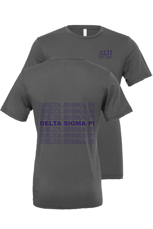 Delta Sigma Pi Repeating Name Short Sleeve T-Shirts