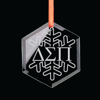 Delta Sigma Pi Hexagon Single-Snowflake Ornament