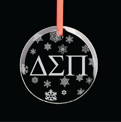 Delta Sigma Pi Round Multi-Snowflake Ornament