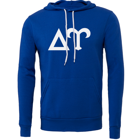 Delta Upsilon Lettered Hoodie Royal Blue