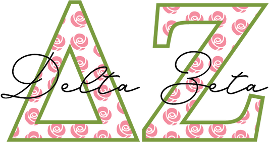 Delta Zeta Applique Letters Crewneck Sweatshirt