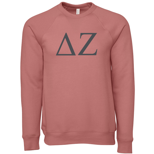 Delta Zeta Embroidered Lettered Crewneck Sweatshirts