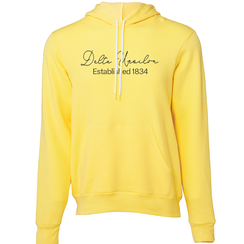 Delta Upsilon Embroidered Scripted Name Hooded Sweatshirts