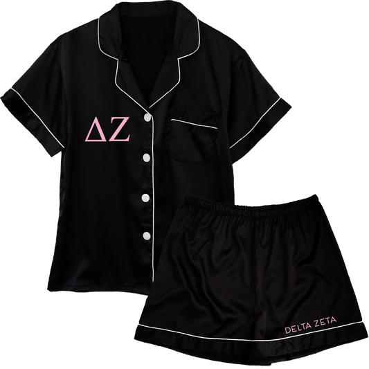 Delta Zeta Embroidered Ladies' Pajama Sets