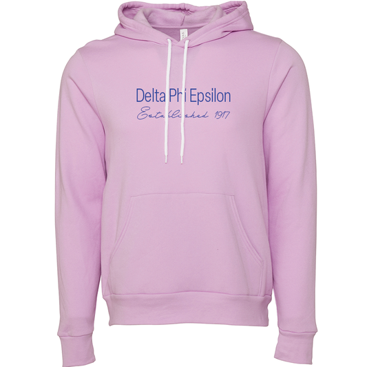 Delta Phi Epsilon Embroidered Printed Name Hooded Sweatshirts