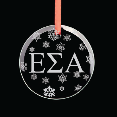 Epsilon Sigma Alpha Round Multi-Snowflake Ornament