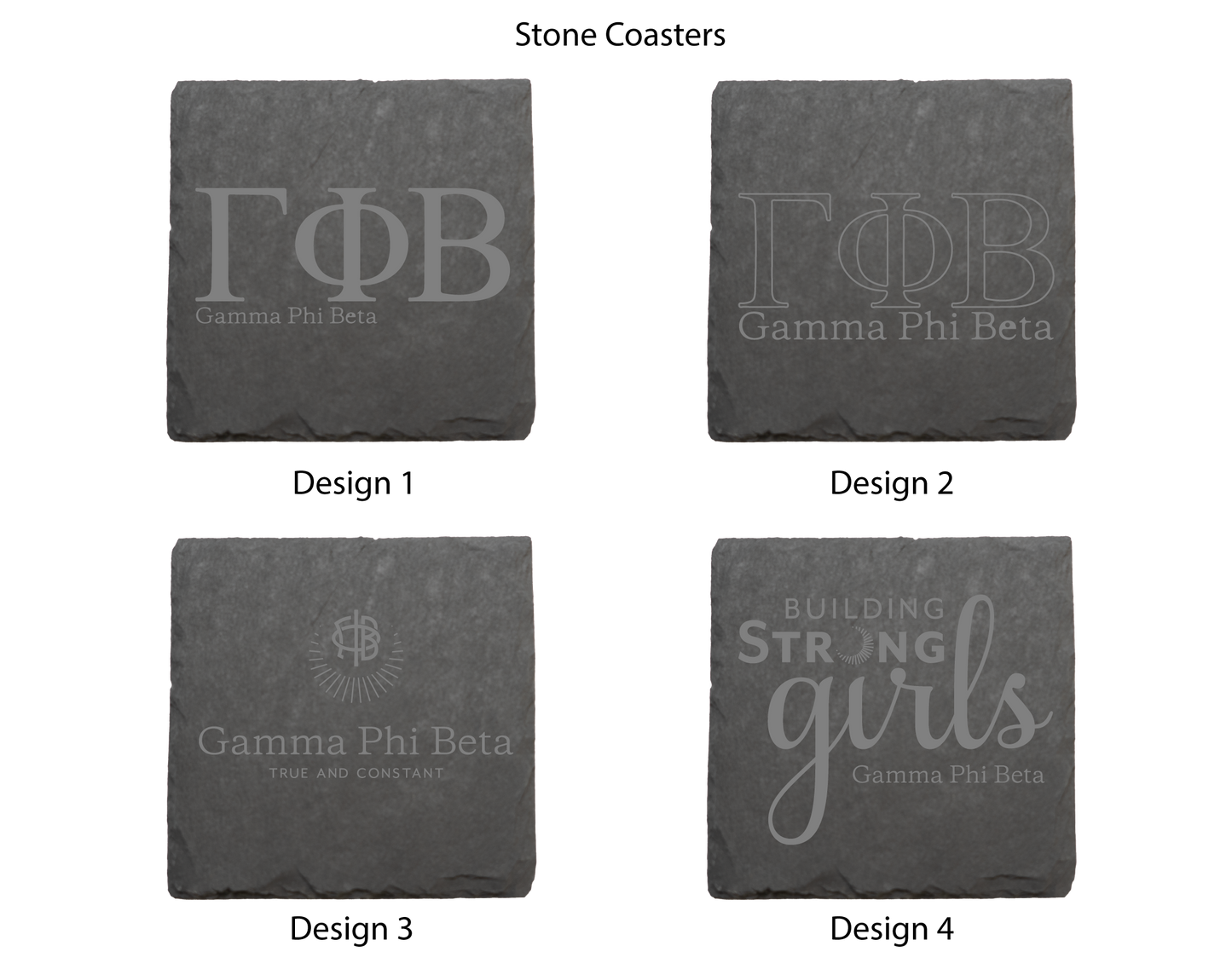 Gamma Phi Beta Stone Coasters - 4-Pack